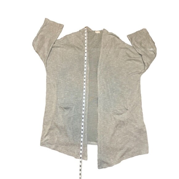 Donni Women’s‎ Ribbed Knit Duster Boho Minimalist Open Cardigan Grey One Size - Picture 6 of 8